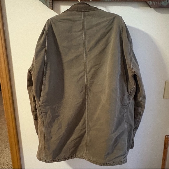 VTG Y2K Carhartt Chore Barn Coat Jacket LT Blanket Lined Canvas Workwear Brown - Picture 6 of 10